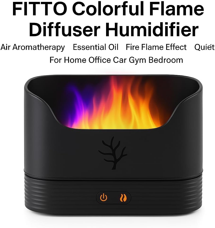 72 Pieces Colorful Flame Diffuser Humidifiers (Air Aromatherapy – Essential Oil – Fire Flame Effect – Quiet – Auto Shut Off – For Home Office Car Gym Bedroom)