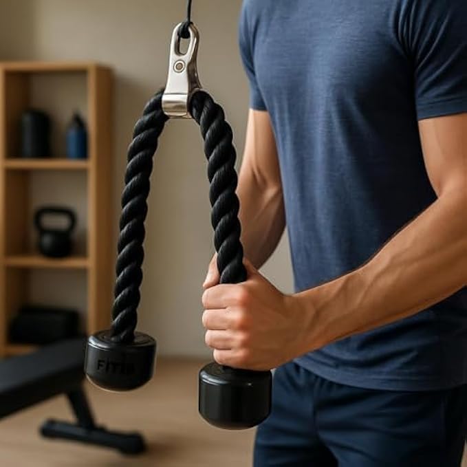 72 Pieces Adjustable Black Pull Down Arm Ropes for Triceps - Heavy Duty Fitness Equipment