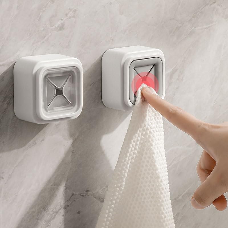Washcloth Storage Plug – Adhesive Design – White