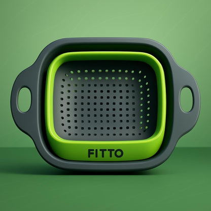 Foldable Fruit & Vegetable Washing Basket Strainer, Portable Silicone Colander Collapsible Drainer with Handle - Kitchen Tools for Easy Cleaning & Draining