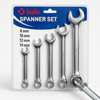72 Pieces 5pc Metric Spanner Sets (8/10/12/14/17mm - Combination Open & Ring Wrenches for Car Repair – Bicycle – Home Garage Tools)