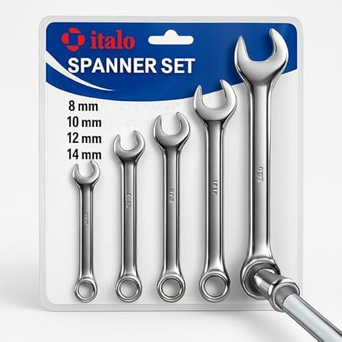 72 Pieces 5pc Metric Spanner Sets (8/10/12/14/17mm - Combination Open & Ring Wrenches for Car Repair – Bicycle – Home Garage Tools)