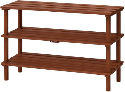 Wooden Shoe Rack 3 Layer, Coffee Brown, 74x26x48.5cm