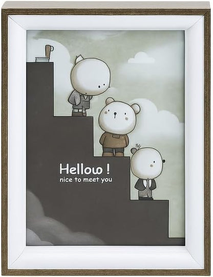 Brown Wooden Photo Frame with White Border, 8x10 Inch Size, Home Decor, Picture Display