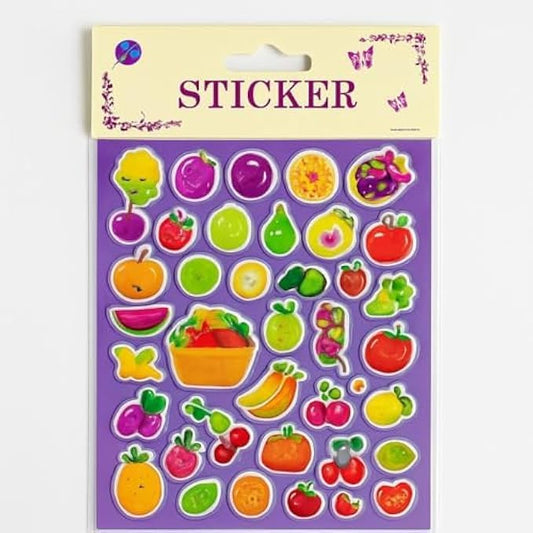 Fruit Sticker Pack - Waterproof Vinyl Fruit Sticker Sheets for Laptops, Water Bottles, Planners, Scrapbooking & Kids Crafts (Cute Kawaii)