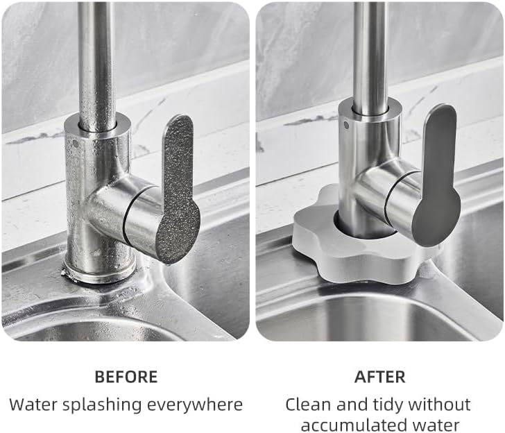 240 Pieces Flower Faucet Absorbent Sponge Set - Grey - 3 Pieces