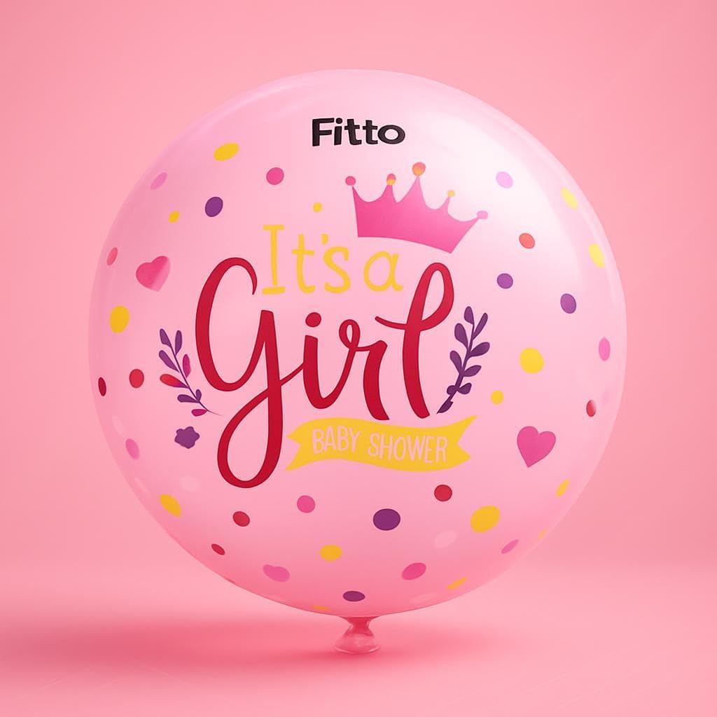 120 Pieces Transparent Balloon It's a Girls (12 inch Pink Color Party Decor)