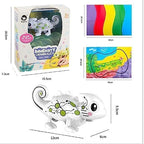 60 Pieces Inductive Color Changing Chameleon Follow The Black Lines with Rechargeable Battery (Sound – Light – and Colorful Playmat)