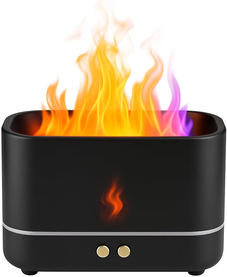 72 Pieces Colorful Flame Diffuser Humidifiers (Air Aromatherapy – Essential Oil – Fire Flame Effect – Quiet – Auto Shut Off – For Home Office Car Gym Bedroom)