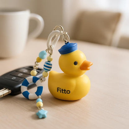 Duck 3D Doll Car Keychain - Yellow Cute Accessory for Keys and Bags