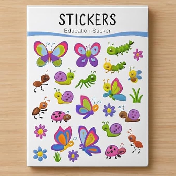 Garden Educational Stickers for Kids – Nature, Flowers & Insects Classroom Reward Stickers for Preschool Learning, Scrapbook, Crafts & Planners