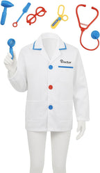 60 Pieces Doctor Costumes for Kids (White Uniform – One Size)