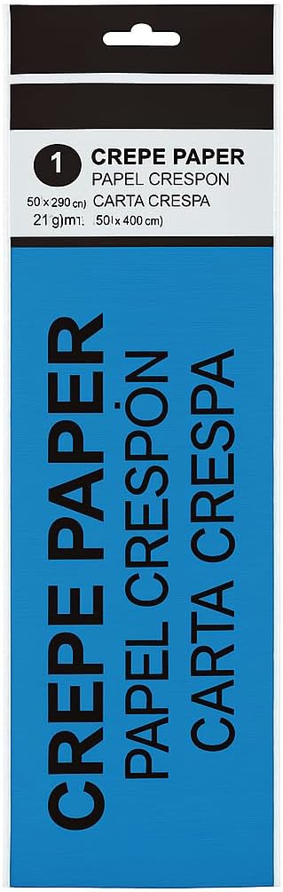 Crepe Paper 200cm x 50cm Deep Sky Blue for Crafts and Decorations