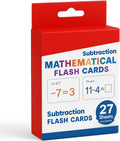 120 Pieces 27 Sheets Mathematical Subtraction Flash Cards with Marker (11.7x7.8cm)