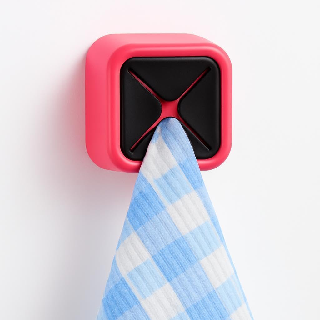 Towel Plug – Compact Design in Rose Red & Black – Lightweight PP + PVC Material, Pack of 1