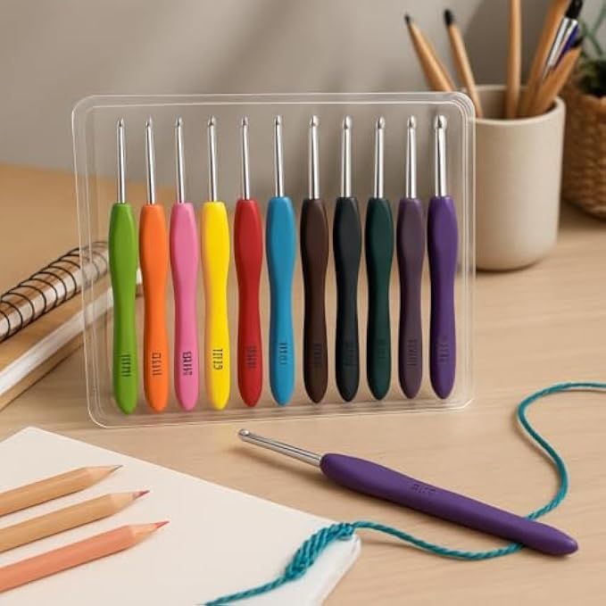 72 Pieces Crochet Hook Set - 9 Sizes Assorted Colors (Crochet Hooks Kit for Yarn – Crafts & DIY)