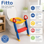60 Pieces Foldable Potty Training Toilet Seats with Ladder (Non-Slip Step – Easy-Grip Handles and Contoured Seat – Multicolor)