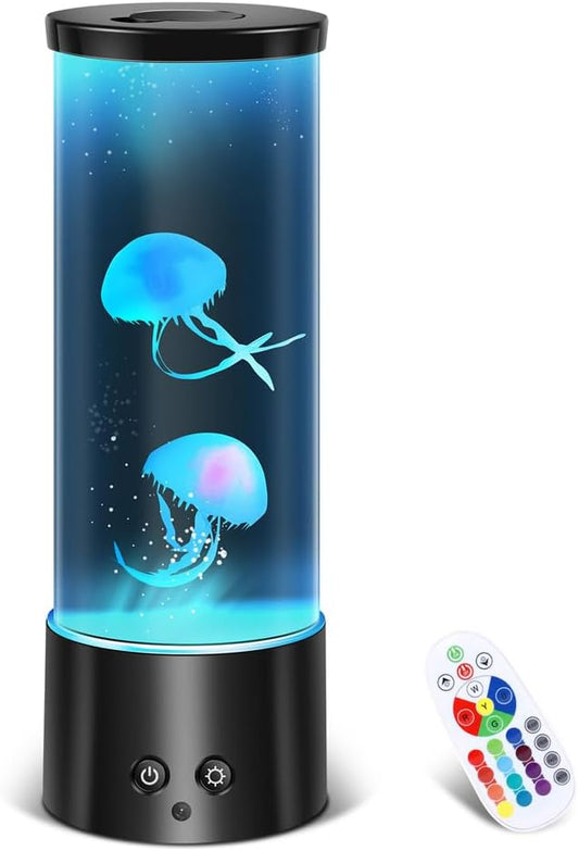 Fitto Jellyfish Lamp - 17 Color Changing LED Lights, 4 Modes, Realistic Floating Jellyfish, Remote Control Night Light for Kids, Adults, Home & Office Décor, Mood Light, Ideal Gift for Stress Relief