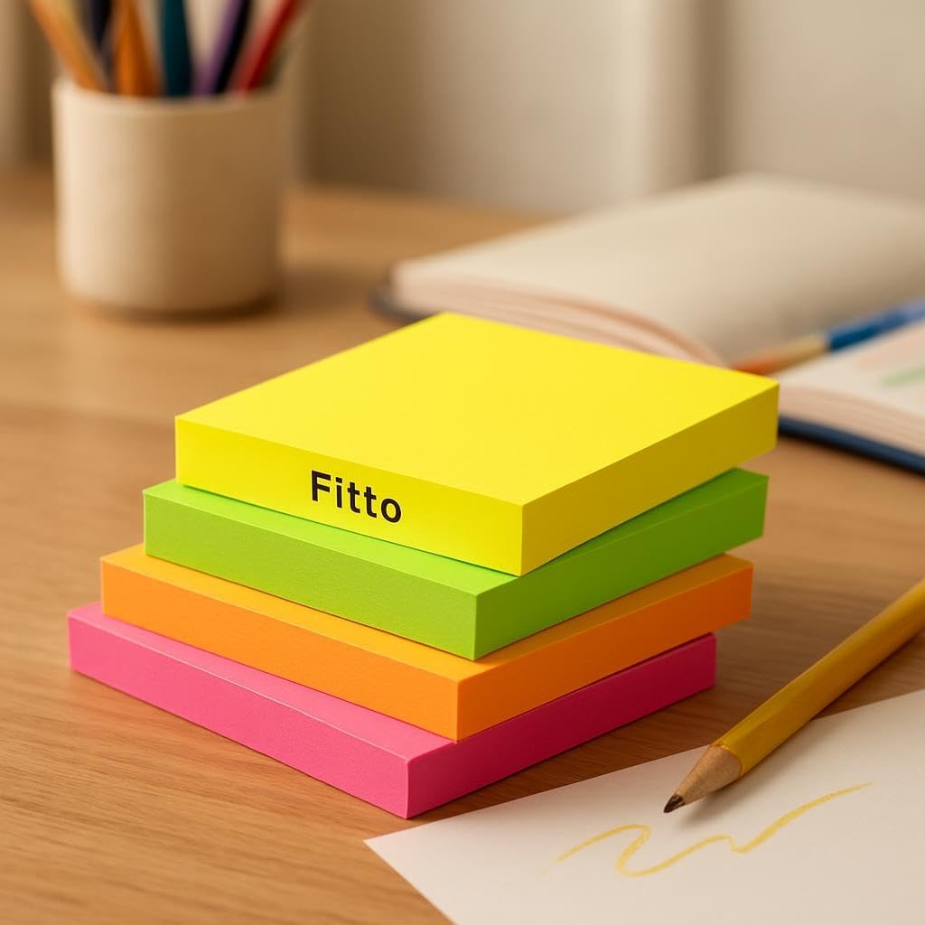 120 Pieces 200 Sheets Sticky Notes (7.6x7.6cm Square Assorted Colors for Office & Home Use)