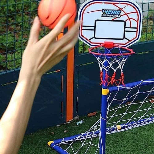 96 Pieces 2-in-1 Outdoor Sports Play Set: Basketballs (Football Combo for Versatile Backyard Fun)
