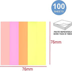 240 Pieces Sticky Notes 100 Sheets (76mm x 76mm Multi Color for Office – School – Home Use)