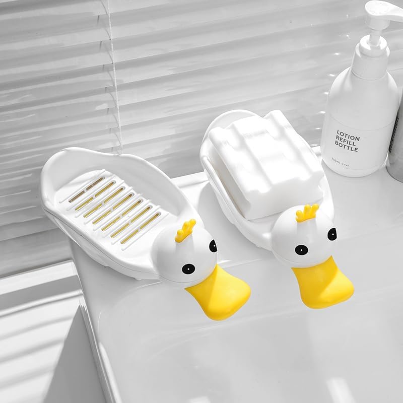 144 Pieces Lovely Duck Drain Soap Dishes (Cute Design – Pack of 1 – White)