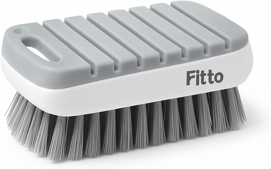 Ergonomic Fruit and Vegetable Brush - White and Grey