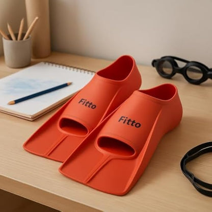 Red Swim Training Fins - Size M, Pack of 1 Pair