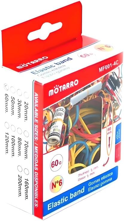 120 Pieces Elastic Rubber Bands (60g 60mm for Office – School – Home Use – Durable and Stretchable)