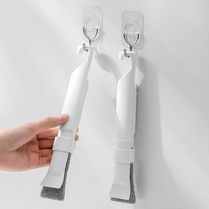 Car, Kitchen Tile Grout End Bristle, Window Door Groove Cleaning Brush with Hook, White and Grey