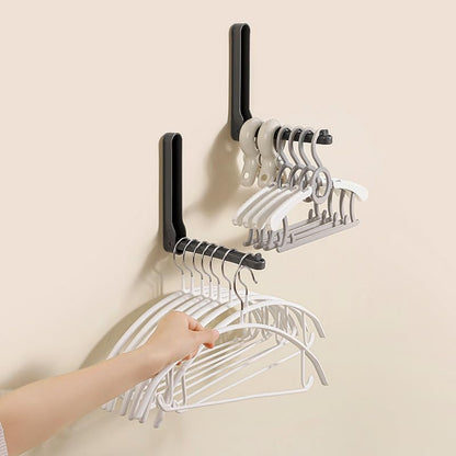 90 Degree Foldable Wall-Mounted Clothes Hanger Storage Artifact, Adhesive Type, Can hold Upto 5kg, Pack of 3