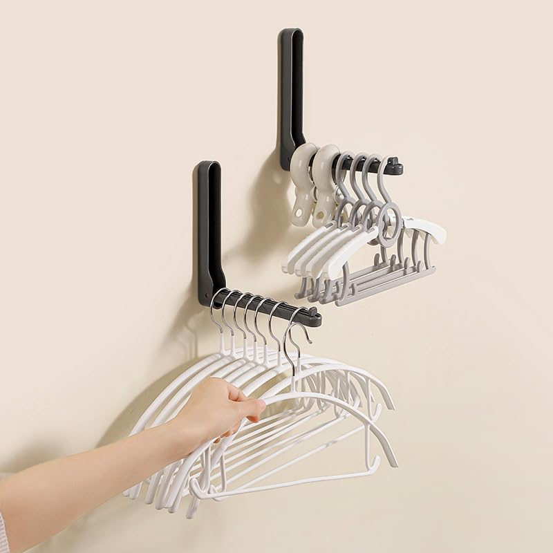 240 Pieces 90 Degree Foldable Wall-Mounted Clothes Hanger Storage Artifacts (Adhesive Type – Can hold Upto 5kg)