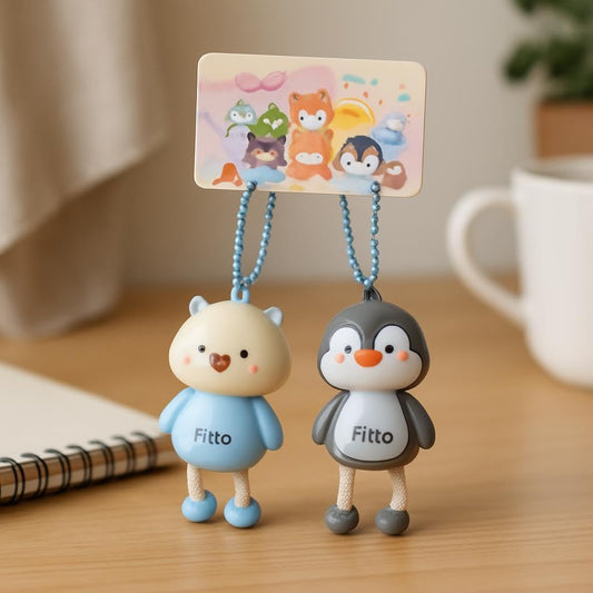 Plastic Key Chain Animal Series - Bear and Penguin, Pack of 2