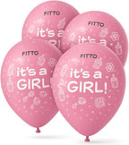 240 Pieces It's a Girl Balloons (12 Inch 12 Pieces Per Card - Baby Shower – Birthday – Gender Reveal Decor)