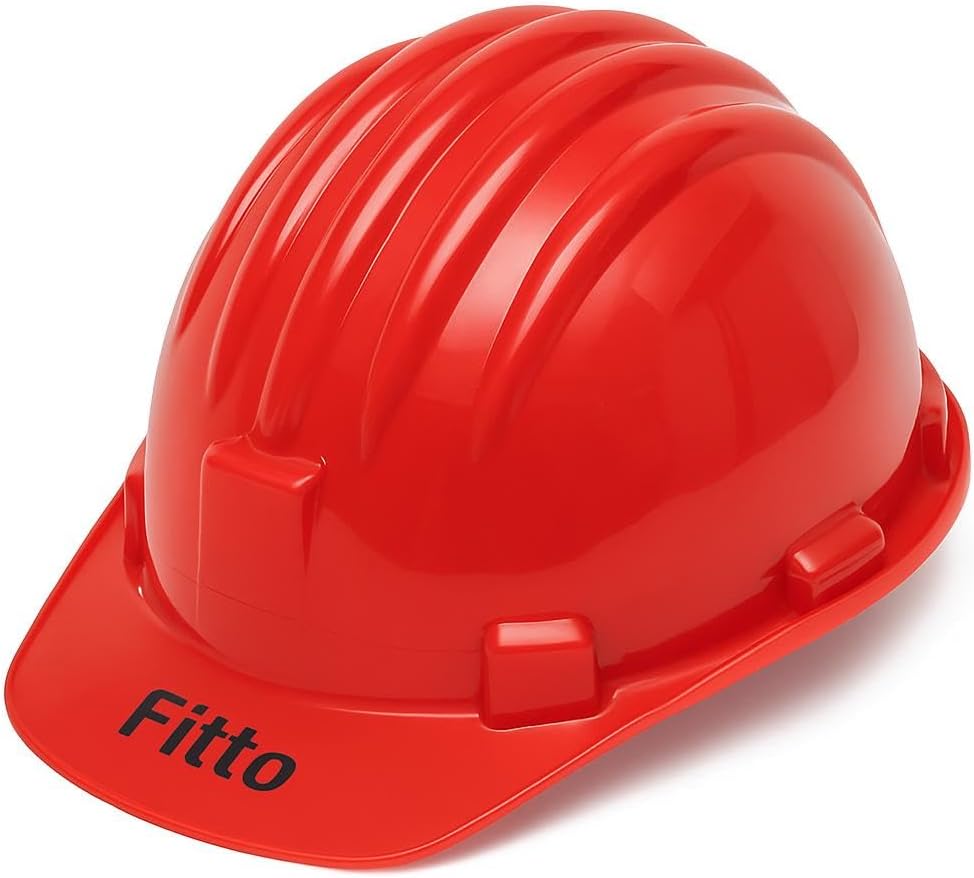 96 Pieces Red Hard Hats for Construction Safety (Durable Head Protection)