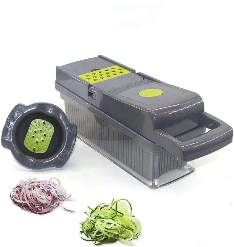 96 Pieces Vegetable Chopper - Multi-Functional Manual Food Choppers with 5 Blades (12-in-1 Mandoline Slicer and Dicer Set – BPA-Free – Ideal for Onions – Garlic – Fruits & More - Kitchen Essential)