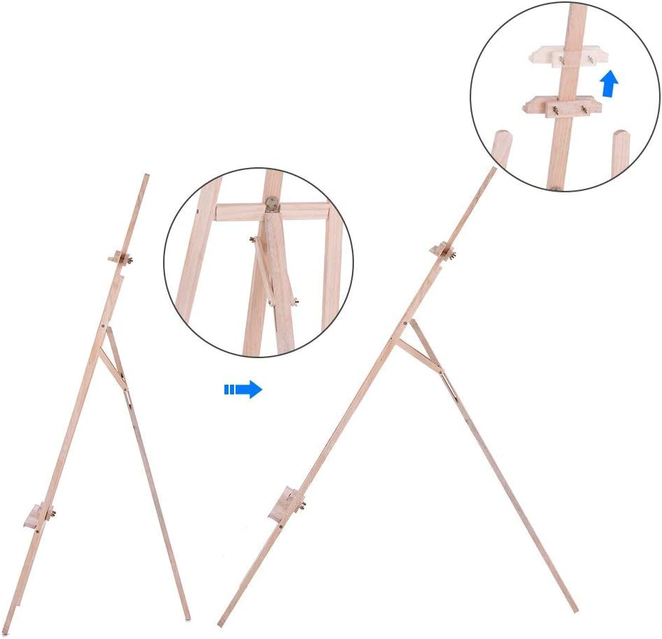 60 Pieces 150cm Wooden Display Stand Artist Easels for Drawing & Painting