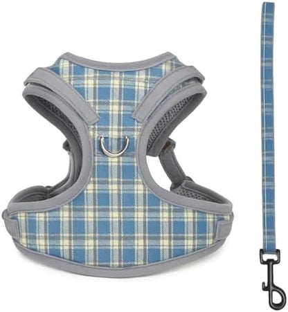 Small Pet Harness and Lead Set S 21x16cm Adjustable Dog Puppy Cat Walking Leash No-Pull Lightweight