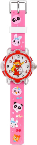 96 Pieces 3D Cute Cartoon Toy Silicone Band Wristwatches (Red)