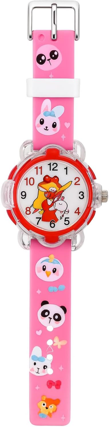 96 Pieces 3D Cute Cartoon Toy Silicone Band Wristwatches (Red)