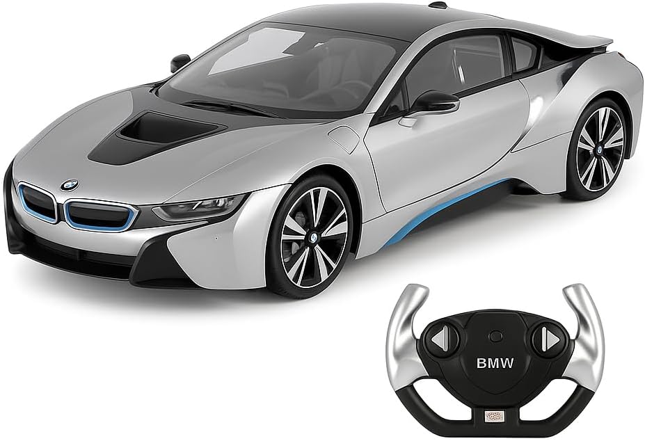 72 Pieces Radio Control 1:14 BMW i8 Car - Black | High-Performance Remote Control Sports Car Model | Authentic BMW Replicas with Full Function R/C Controls (LED Lights – and Realistic Detailing)