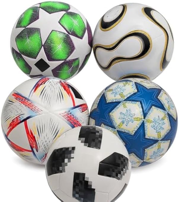 96 Pieces Football Soccer Ball Assorted Designs and Colors - Indoor Outdoor Training & Match Balls for Kids Teens Adults