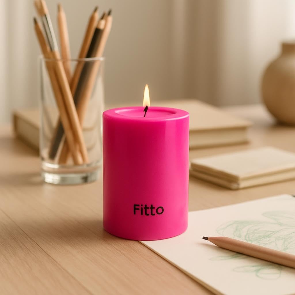 96 Pieces Pillar Candle Unscented Long Burning White Wax Candles for Home Decor (Centerpieces – Weddings – Relaxation – PINK CLR 5X7.5 CM)