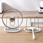 96 Pieces Pot Lid Holders (Stainless Steel & PP – White – Round Design)