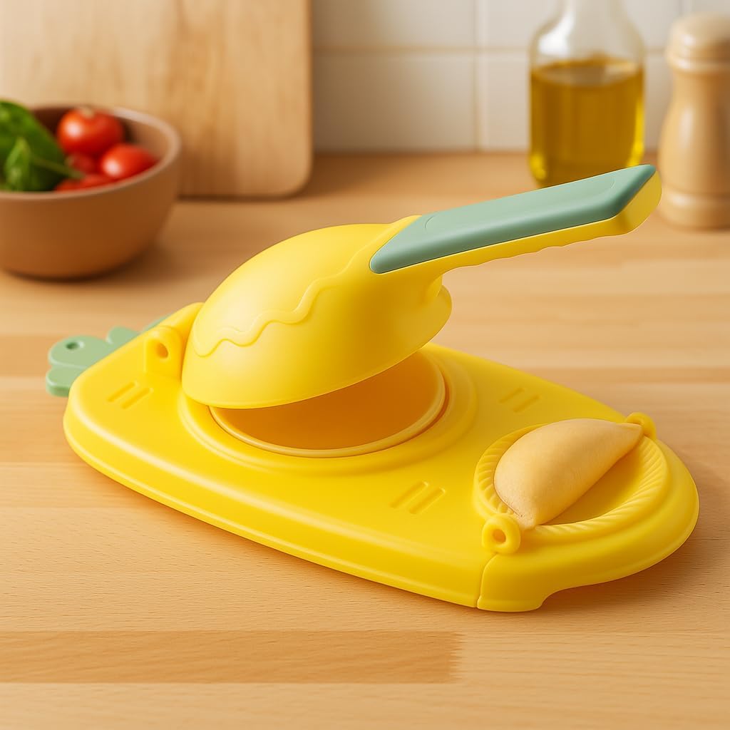 2-in-1 Dumpling Maker - Easy DIY Dumpling & Ravioli Maker with Press Mould and Stuffing Spoon, Quick & Simple Dumpling Press Tool for Homemade Dumplings, Empanadas, Ravioli, Pastries & More
