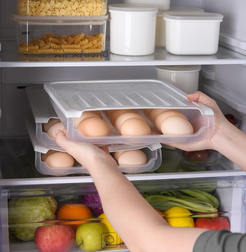 120 Pieces Stackable Egg Box - Gray and White - Standard Size - 12 Egg Capacities