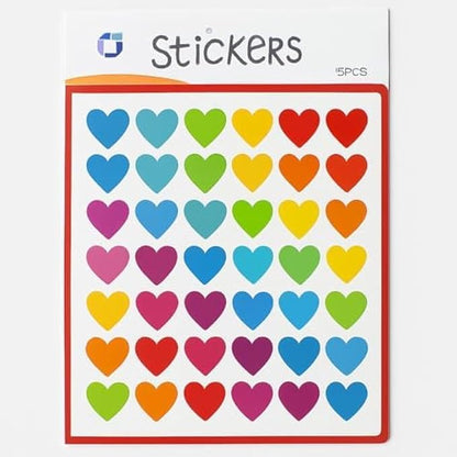 Heart Shaped Educational Stickers for Kids Classroom Reward Stickers for Teachers Preschool Kindergarten Learning Activities