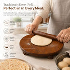 96 Pieces 8 inch Wooden Rolling Board and Rolling Pin Sets (Round Wood Chakla Belan for Roti – Chapati – Pizza – Pastry and Dough Rolling – Brown)