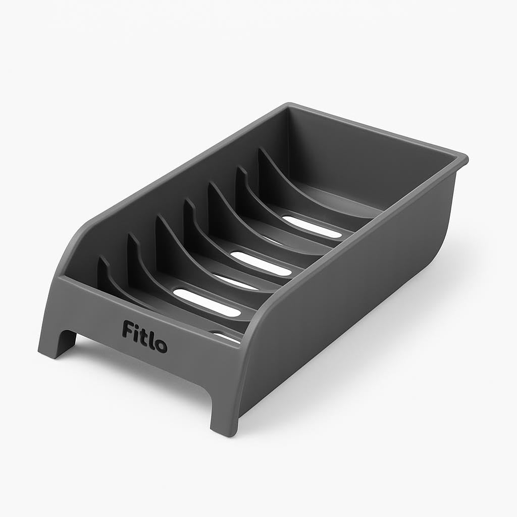144 Pieces Bowl and Dish Storage Racks (Horizontal Design – Gun Grey – 25.5cm x 14cm x 7cm)