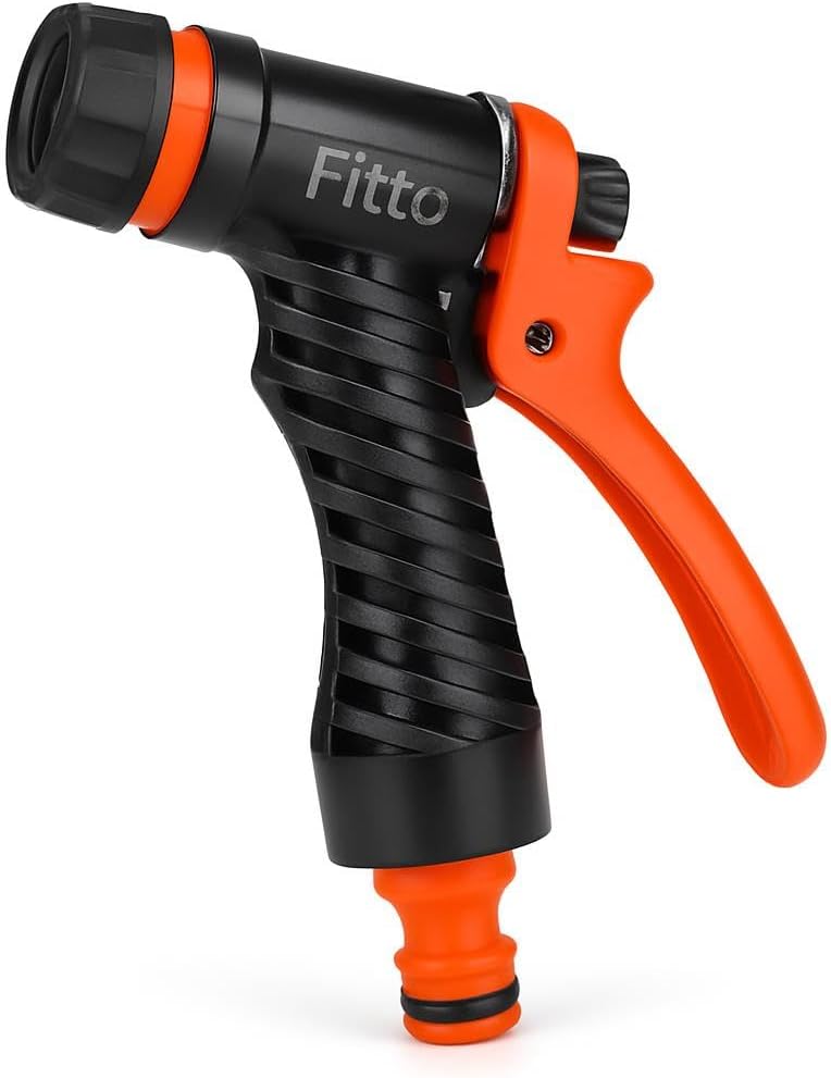 96 Pieces Adjustable Handheld Garden Hose Nozzles with Textured Grip and Orange Trigger